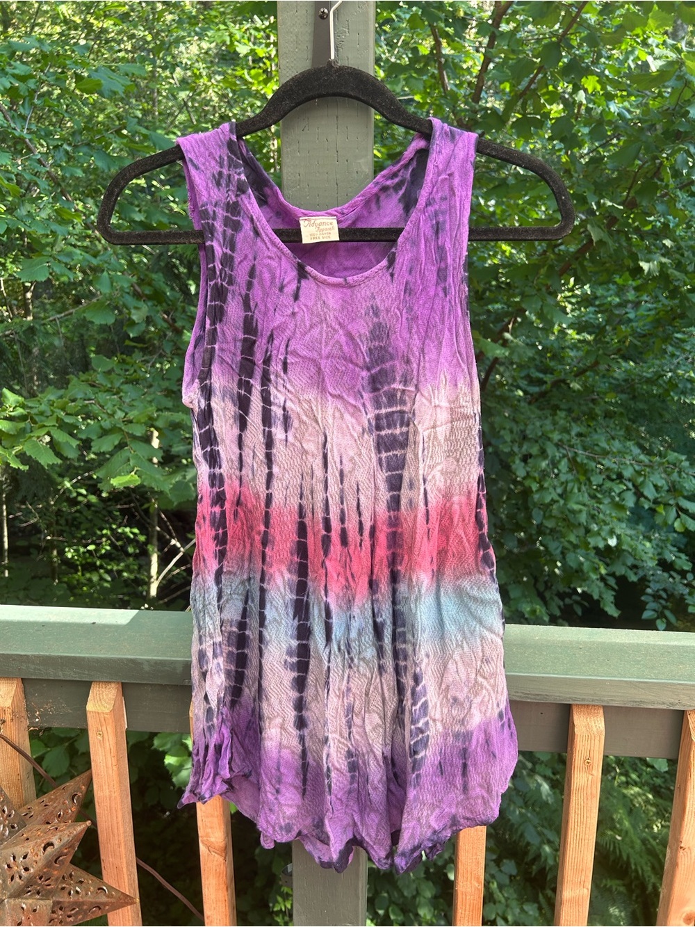 Advance Apparels Purple Multicolor Tie-Dye Tank Top